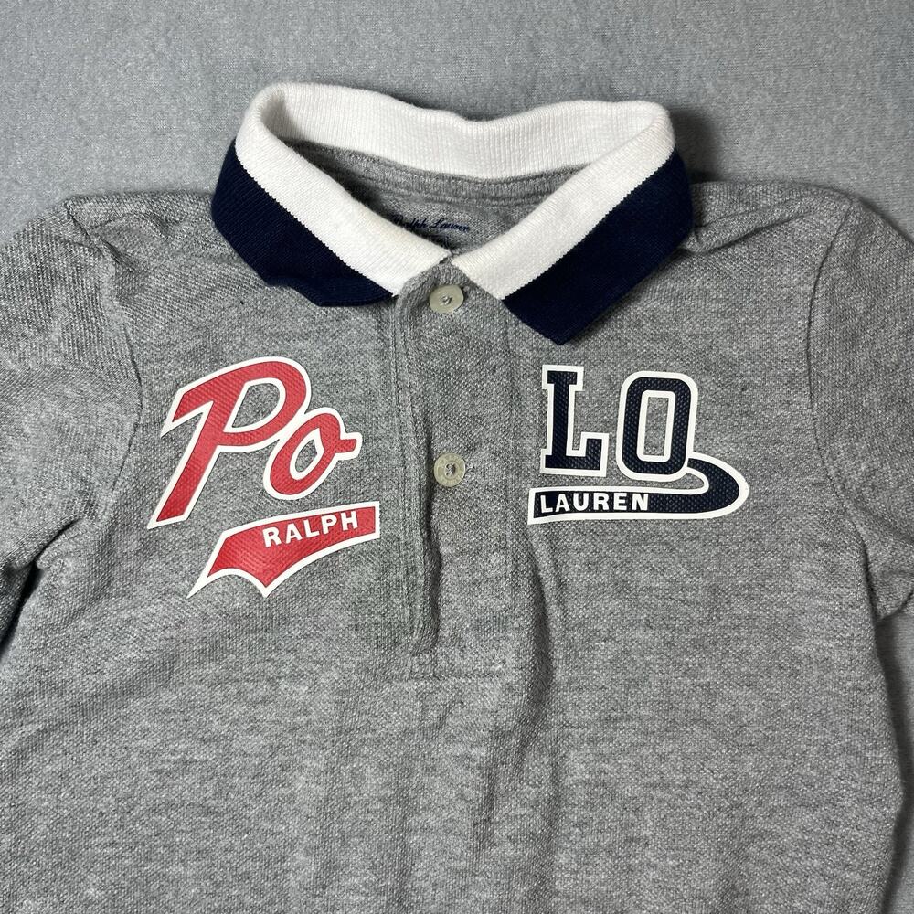 Polo Ralph Lauren toddler 12 Months One Piece Jumpsuit Polo Collared‎ Grey - Picture 2 of 9